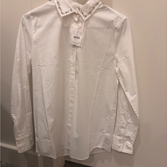 J. Crew Women’s Embellished button-up white shirt Size XS - Picture 7 of 9
